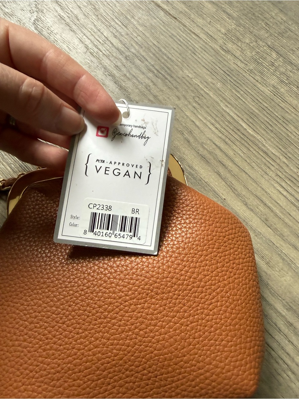 Pebbled Leather Crossbody Bag in Cognac - Picture 2 of 3